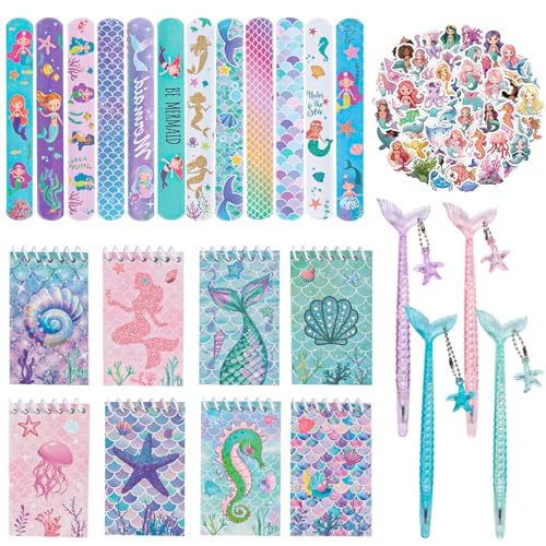 TIVUNORON 78 Stück Meerjungfrau Kindergeburtstag Gastgeschenk, Meerjungfrau Party Mitgebsel mit Notizbuch Gel-Tintenstift Armbänder Kinder Tattoos, Partyfüller für Kinder und Mädchen TIVUNORON 78 Stück Meerjungfrau Kindergeburtstag Gastgeschenk, Meerjungfrau Party Mitgebsel mit Notizbuch Gel-Tintenstift Armbänder Kinder Tattoos, Partyfüller für Kinder und Mädchen von TIVUNORON