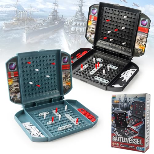 TIVUNORON Battleship Spiel, Schiffe Versenken Brettspiel, Seeschlacht Spiel, Flottenmanöver Spiel, Brettspiel Seeschlacht Spielzeug, Klassisches Strategiespiel für Kinder ab 6 Jahren, Jungen-Geschenke von TIVUNORON