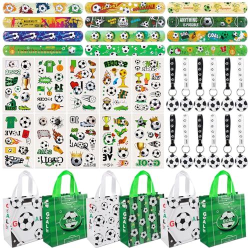 TIVUNORON Fußball Mitgebsel Kindergeburtstag Set, Fußball Party Mitgebsel Kinder, Fußball Party Gastgeschenke Mit Fußball PartyTaschen SlapArmbänder Schlüsselanhänger Aufkleber Für Jungen Mädchen TIVUNORON Fußball Mitgebsel Kindergeburtstag Set, Fußball Party Mitgebsel Kinder, Fußball Party Gastgeschenke Mit Fußball PartyTaschen SlapArmbänder Schlüsselanhänger Aufkleber Für Jungen Mädchen von TIVUNORON