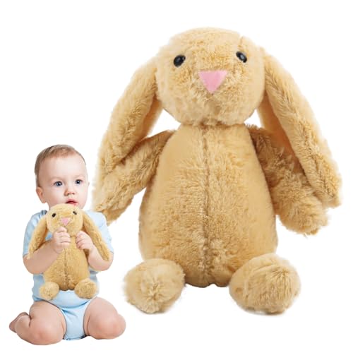 TIVUNORON Hase Kuscheltier, 28cm Ostern Kaninchen Plüschtier, Bunny Plush Plüsch, Flauschiges Weich Kaninchen Spielzeug, Ostern Hase Kuscheltier Geburtstag Geschenk für Kinder(Hellbraun) von TIVUNORON