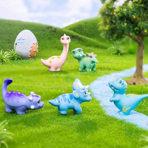 TIutmivo 5PCS Mini Dinosaurier-Figuren Set, Dinosaurier Statuen, für Miniatur-Landschafts- und Gartendekoration (B) von TIutmivo