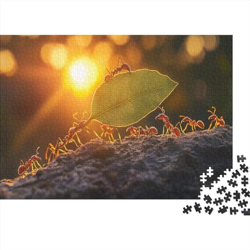 Ameisen und Blätter Puzzle Dämmerung Lernspiel 1000 Teile Geschicklichkeitsspiel Holzpuzzles PuzzlePädagogisches Für Erwachsene Kinder 1000pcs (75x50cm) von TJLROUVNK