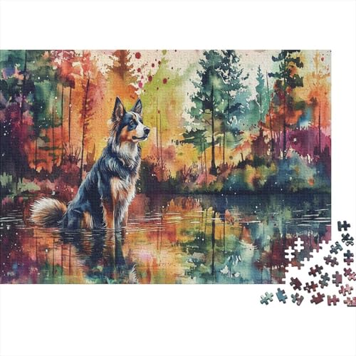 Australischer Schäferhund Puzzle Hain Lernspiel 1000 Teile Geschicklichkeitsspiel Holzpuzzles PuzzlePädagogisches Für Erwachsene Kinder 1000pcs (75x50cm) von TJLROUVNK