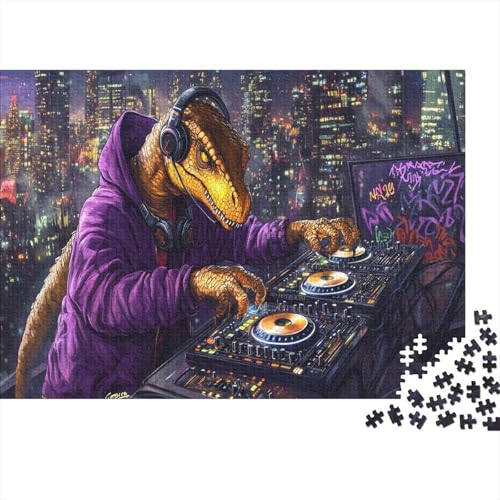 Dinosaurier Puzzle DJ Lernspiel 1000-teilige Geschicklichkeitsspiel Holzpuzzles PuzzlePädagogisches Für Erwachsene Kinder 1000pcs (75x50cm) von TJLROUVNK