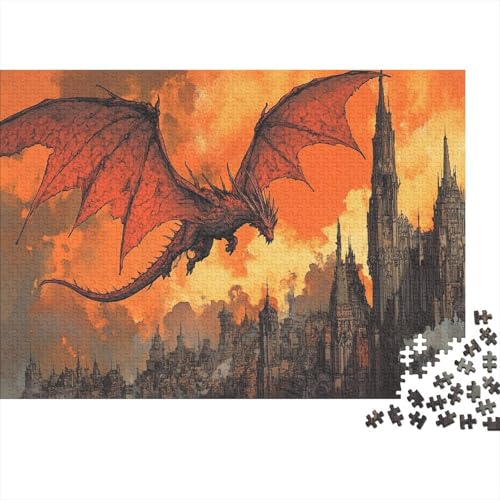 Dinosaurier Puzzle Tintenmalerei Lernspiel 1000 PCS Geschicklichkeitsspiel Holzpuzzles PuzzlePädagogisches Für Erwachsene 1000pcs (75x50cm) von TJLROUVNK