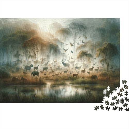 Dschungeltiere Puzzle Tier World Buntes Legespiel 1000 Teile Herausforderungsspielzeug Holzpuzzles PuzzlePädagogisches Für Die Ganze Familie 1000pcs (75x50cm) von TJLROUVNK