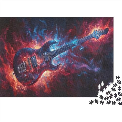 E-Gitarre Puzzle Ölgemälde Style Lernspiel 1000 Teile Herausforderungsspielzeug Holzpuzzles PuzzlePädagogisches Für Erwachsene Und Kinder Ab 14 Jahren 1000pcs (75x50cm) von TJLROUVNK