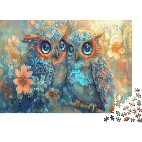 Eule Puzzle Blumen Cluster Lernspiel 1000 PCS Stressabbau-Spielzeug Holzpuzzles PuzzlePädagogisches Für Erwachsene Kinder 1000pcs (75x50cm) von TJLROUVNK