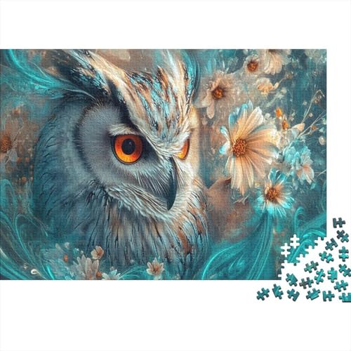 Eule Puzzle Blumen Lernspiel 1000 PCS Stressabbau-Spielzeug Holzpuzzles PuzzlePädagogisches Für Erwachsene Kinder 1000pcs (75x50cm) von TJLROUVNK