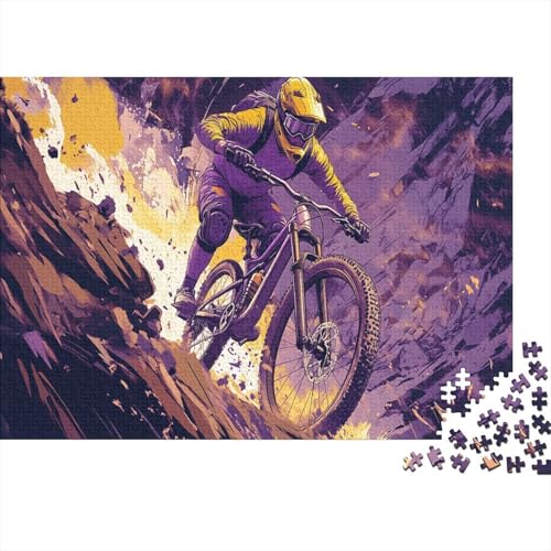 Fahrrad Puzzle Bergregion Lernspiel 1000 PCS Herausforderungsspielzeug Holzpuzzles PuzzlePädagogisches Für Erwachsene Kinder 1000pcs (75x50cm) von TJLROUVNK