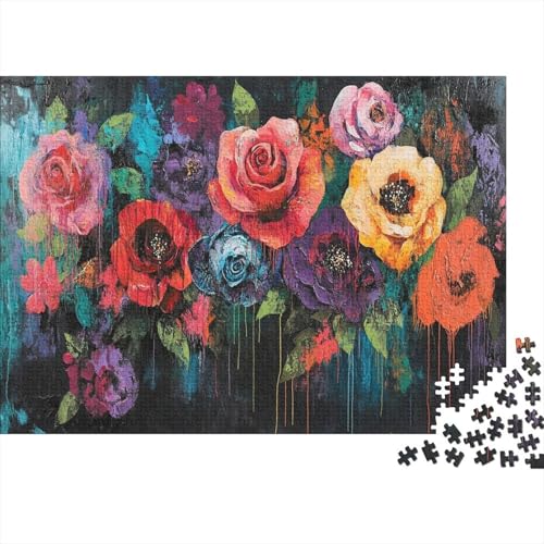 Floral Puzzle Zusammenfassung Lernspiel 1000 Teile Geschicklichkeitsspiel Holzpuzzles PuzzlePädagogisches Für Erwachsene Kinder 1000pcs (75x50cm) von TJLROUVNK