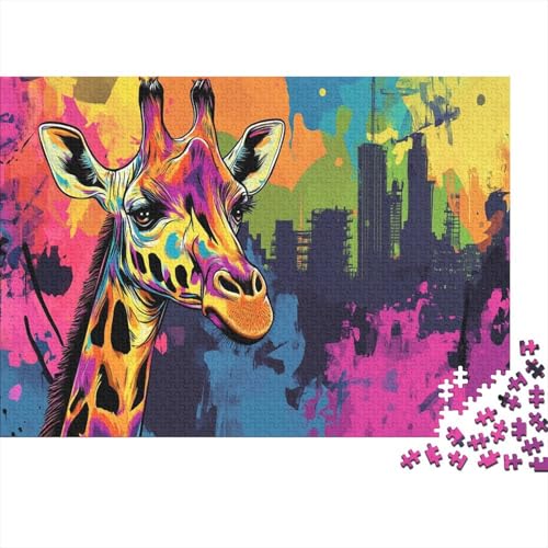 Giraffe Puzzle Kunst Lernspiel 1000-teilige Geschicklichkeitsspiel Holzpuzzles PuzzlePädagogisches Für Erwachsene Kinder 1000pcs (75x50cm) von TJLROUVNK