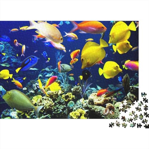 Großaugenfisch Puzzle Unterwasserwelt Lernspiel 1000-teilige Stressabbau-Spielzeug Holzpuzzles PuzzlePädagogisches Für Erwachsene 1000pcs (75x50cm) von TJLROUVNK