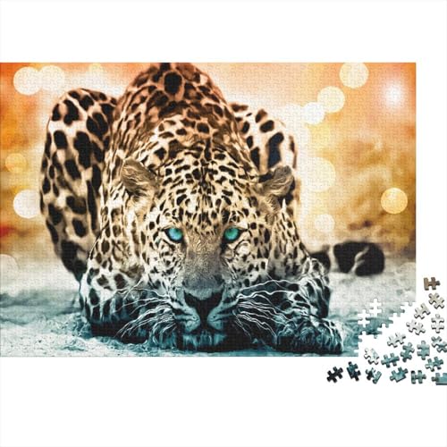 Leopard Puzzle Tier Buntes Legespiel 1000 Teile Herausforderungsspielzeug Holzpuzzles PuzzlePädagogisches Für Erwachsene 1000pcs (75x50cm) von TJLROUVNK