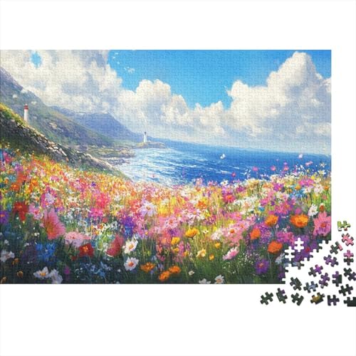 Leuchtturm Puzzle Meer Buntes Legespiel 1000 Teile Herausforderungsspielzeug Holzpuzzles PuzzlePädagogisches Für Erwachsene 1000pcs (75x50cm) von TJLROUVNK