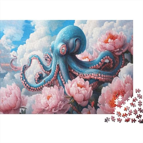 Oktopus Puzzle Blumen Lernspiel 1000 Teile Geschicklichkeitsspiel Holzpuzzles PuzzlePädagogisches Für Erwachsene Kinder 1000pcs (75x50cm) von TJLROUVNK