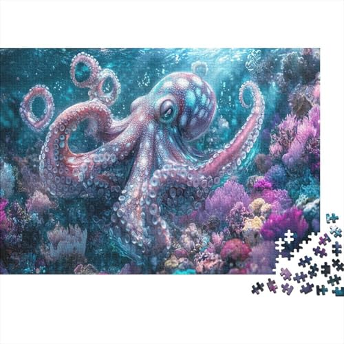 Oktopus Puzzle Meerbed Lernspiel 1000 Teile Stressabbau-Spielzeug Holzpuzzles PuzzlePädagogisches Für Die Ganze Familie 1000pcs (75x50cm) von TJLROUVNK