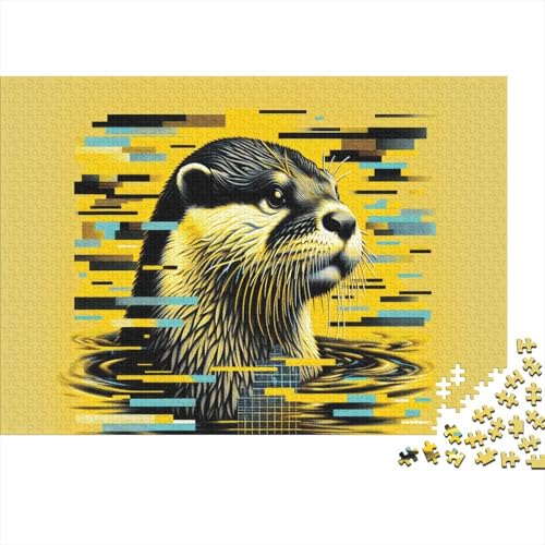 Otter Puzzle Wildtiere Lernspiel 1000 PCS Stressabbau-Spielzeug Holzpuzzles PuzzlePädagogisches Für Die Ganze Familie 1000pcs (75x50cm) von TJLROUVNK