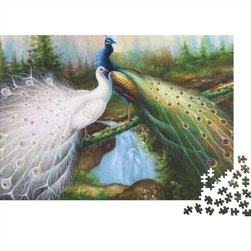 Pfau Puzzle Strom Buntes Legespiel 1000 Teile Stressabbau-Spielzeug Holzpuzzles PuzzlePädagogisches Für Die Ganze Familie 1000pcs (75x50cm) von TJLROUVNK