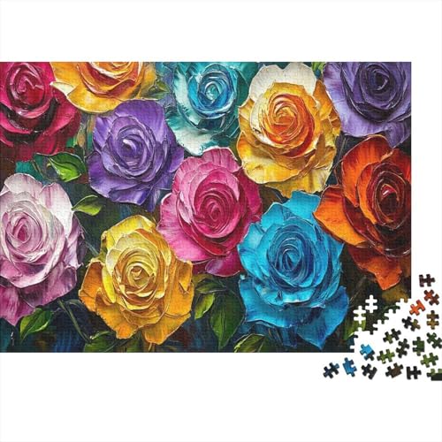 Rosen Puzzle Blumens Lernspiel 1000-teilige Geschicklichkeitsspiel Holzpuzzles PuzzlePädagogisches Für Erwachsene Und Kinder Ab 14 Jahren 1000pcs (75x50cm) von TJLROUVNK