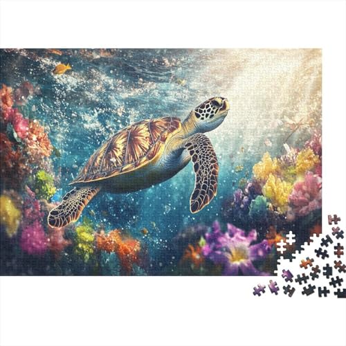 Schildkröte Puzzle Ozean Buntes Legespiel 1000-teilige Geschicklichkeitsspiel Holzpuzzles PuzzlePädagogisches Für Erwachsene Und Kinder Ab 14 Jahren 1000pcs (75x50cm) von TJLROUVNK