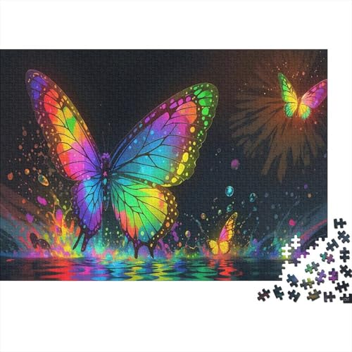 Schmetterling Puzzle Farbe Lernspiel 1000 PCS Herausforderungsspielzeug Holzpuzzles PuzzlePädagogisches Für Die Ganze Familie 1000pcs (75x50cm) von TJLROUVNK