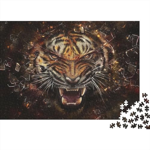 Tiger Puzzle Tier Lernspiel 1000 PCS Herausforderungsspielzeug Holzpuzzles PuzzlePädagogisches Für Erwachsene 1000pcs (75x50cm) von TJLROUVNK