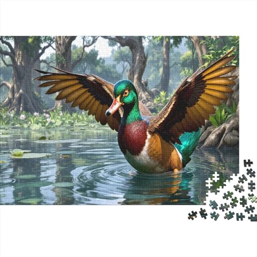 Wildente Puzzle Lotus Teich Lernspiel 1000 Teile Herausforderungsspielzeug Holzpuzzles PuzzlePädagogisches Für Erwachsene Und Kinder Ab 14 Jahren 1000pcs (75x50cm) von TJLROUVNK