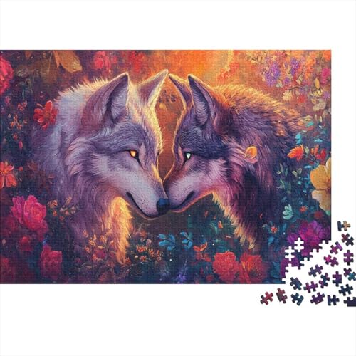 Wölfe Puzzle Blumens Lernspiel 1000 Teile Geschicklichkeitsspiel Holzpuzzles PuzzlePädagogisches Für Erwachsene Kinder 1000pcs (75x50cm) von TJLROUVNK