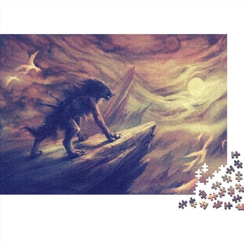 Wolf Puzzle Mondlicht Lernspiel 1000 PCS Stressabbau-Spielzeug Holzpuzzles PuzzlePädagogisches Für Die Ganze Familie 1000pcs (75x50cm) von TJLROUVNK