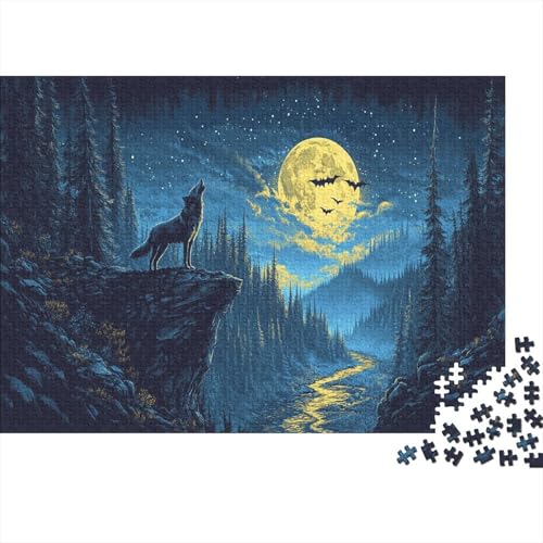 Wolf Puzzle Wildtiere Lernspiel 1000 Teile Herausforderungsspielzeug Holzpuzzles PuzzlePädagogisches Für Erwachsene Und Kinder Ab 14 Jahren 1000pcs (75x50cm) von TJLROUVNK