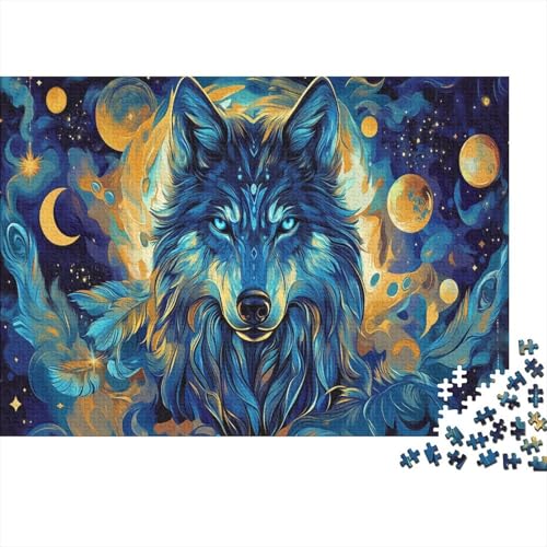 Wolf Puzzle Wildtiere Lernspiel 1000-teilige Stressabbau-Spielzeug Holzpuzzles PuzzlePädagogisches Für Erwachsene Kinder 1000pcs (75x50cm) von TJLROUVNK