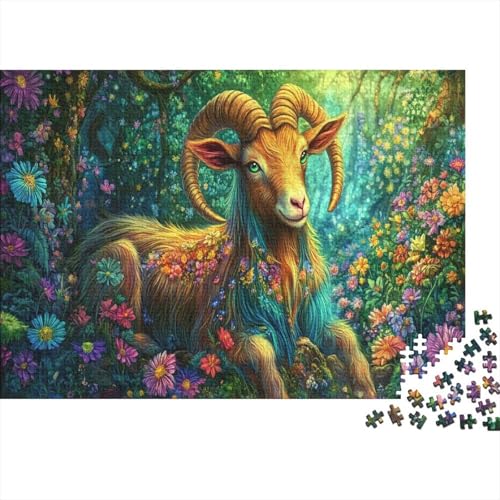 Ziege Puzzle Blumen Cluster Buntes Legespiel 1000 Teile Herausforderungsspielzeug Holzpuzzles PuzzlePädagogisches Für Erwachsene Und Kinder Ab 14 Jahren 1000pcs (75x50cm) von TJLROUVNK