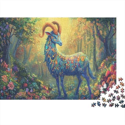 Ziege Puzzle Blumen Cluster Lernspiel 1000 Teile Herausforderungsspielzeug Holzpuzzles PuzzlePädagogisches Für Erwachsene Kinder 1000pcs (75x50cm) von TJLROUVNK