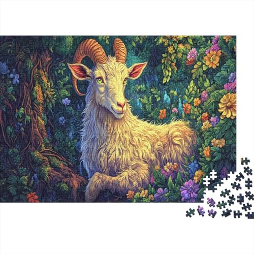 Ziege Puzzle Hain Lernspiel 1000 PCS Stressabbau-Spielzeug Holzpuzzles PuzzlePädagogisches Für Die Ganze Familie 1000pcs (75x50cm) von TJLROUVNK