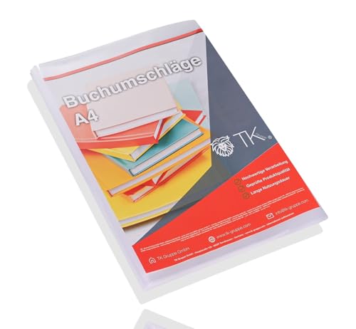 10x Buchumschlag DIN A4 - transparent klar - für Bücher, Hefte, Schulbücher & Buchhülle & Buchschoner & Hefthülle - Heftumschlag für Schule & Büro (Mengenauswahl) von TK Gruppe Timo Klingler