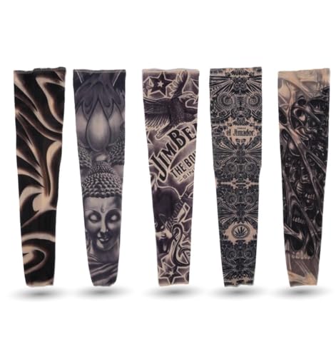 Kostümheld® 15xTattoo Ärmel Tattoo Strumpf Sleeve aus Nylon - täuschend echt - Herren - Armstrumpf für Fasching & Karnival & Halloween - Rocker von TK Gruppe Timo Klingler