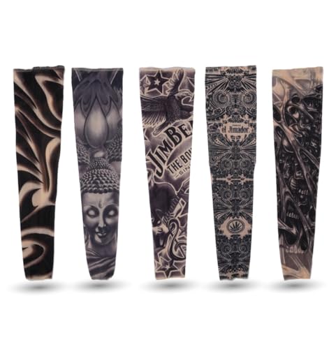 Kostümheld® 25x Tattoo Ärmel Tattoo Strumpf Sleeve aus Nylon - täuschend echt - Herren - Armstrumpf für Fasching & Karnival & Halloween - Rocker von TK Gruppe Timo Klingler