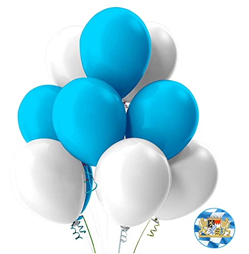 TK Gruppe Timo Klingler 150x Luftballons Ø 35 cm Mix für Ihr Oktoberfest Dahoum weiß & blau als Deko Dekoration für Wiesn, von TK Gruppe Timo Klingler