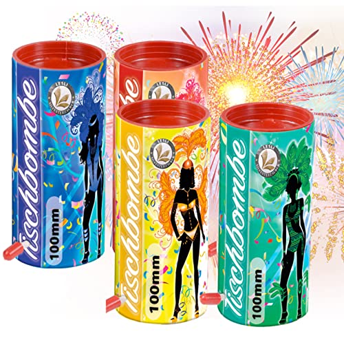 8er Party Tischbomben Partypopper Tischfeuerwerk für Partys & Feuerwerk Silvester Kat. F1 für Jugendlichen & Kinder Jugendfeuerwerk von TK Gruppe Timo Klingler