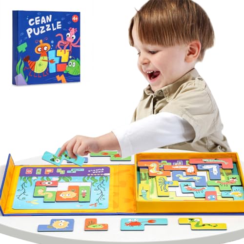 Magnet Puzzle, Tier Puzzle Lernspielzeug Für Kinder Mit Magnetisch 22 Teile Kinderpuzzle Und 30 Challenges Für Kinder Jungen Mädchen Ab 4 5 6 7 Jahren Reisespiele von TK99SW