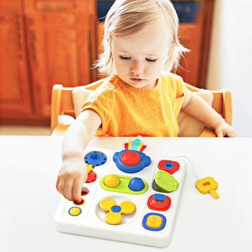 Montessori Busy Board Spielzeug ab 1 Jahren, mit Musik und LED-Licht Lichtschalterspielzeug, Sensorisches Motorik und Bildung Lernspielzeug für Babys Kleinkinder Jungen Mädchen ab 1 2 3 4 Jahre von TK99SW