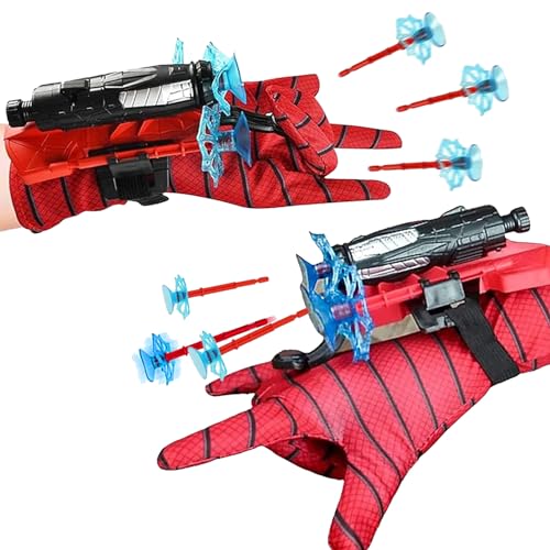 TKGEOUE Super Spider Launcher,2 Set Kids Spider Hero Handschuhe, Spider Launcher Handschuhe ，mit Spiderman-Aufkleber，Lernspielzeug für Kinder, Kids Spider Hero, Handgelenk Spielzeug Set. von TKGEOUE