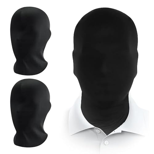 TKGEOUE Vollgesichtsmaske Halloween，Vollgesichts Spandex Kopfmaske ，Gesichtslose Maske，Unisex Gesichtslose Maske，für Halloween party Kostüm，Halloween cosplay - Schwarz. von TKGEOUE