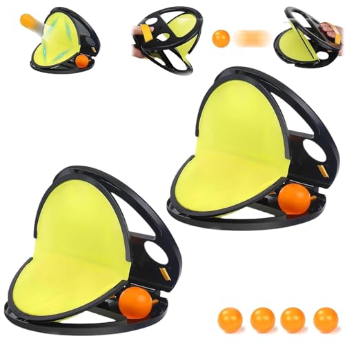 TKNIBEEN Racket Pocket Catch Game, Racket Pocket, Racketpocket Outdoor Catch Toy, Racket Pocket Game, Racket Pocket Toy,Parent-Child Interactive Educational Throwing Ball (2pcs Black) von TKNIBEEN