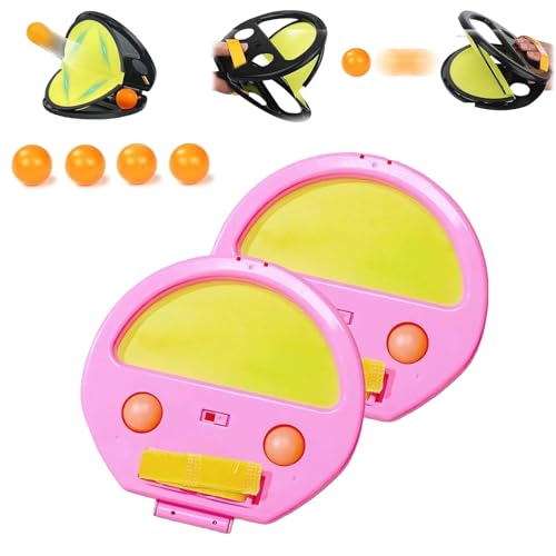 TKNIBEEN Racket Pocket Catch Game, Racket Pocket, Racketpocket Outdoor Catch Toy, Racket Pocket Game, Racket Pocket Toy,Parent-Child Interactive Educational Throwing Ball (2pcs Pink) von TKNIBEEN