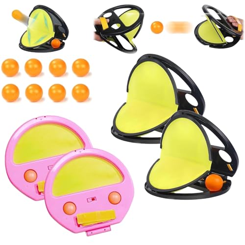 TKNIBEEN Racket Pocket Catch Game, Racket Pocket, Racketpocket Outdoor Catch Toy, Racket Pocket Game, Racket Pocket Toy,Parent-Child Interactive Educational Throwing Ball (4pcs Mix) von TKNIBEEN