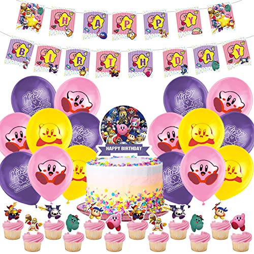 Geburtstag Dekorationen 32 Stück,Party Dekorationen,Cupcake Topper,Banner,Party Set,Party Ballons Set,Latexballons,Partyzubehör,für Junge Mädchen Geburtstag von TLESMH