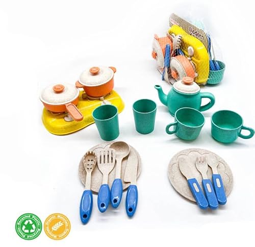 TLHWIN Kinder Outdoor Spielen Küche Camping Spielzeug, Pretend Tee Set Spielen Küche Tee Set Puppe Geschirr ,Role Play Pretend Picknicking Essen Spielen Küche Geschenk für Mädchen Jungen (1023E-D) von TLHWIN