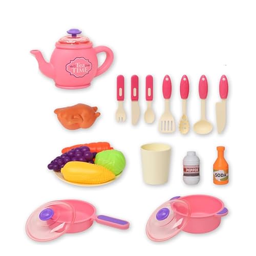 TLHWIN Kinder Outdoor Spielen Küche Camping Spielzeug, Pretend Tee Set Spielen Küche Tee Set Puppe Geschirr ,Role Play Pretend Picknicking Essen Spielen Küche Geschenk für Mädchen Jungen (602EA-P) von TLHWIN